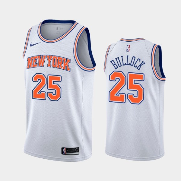 New York Knicks Reggie Bullock #25 White 2019-20 Statement баскетбольная майка NBA