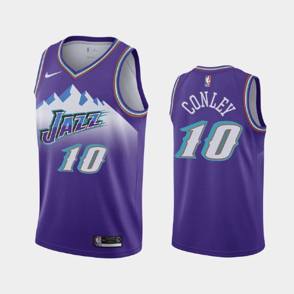 Utah Jazz #10 Mike Conley Hardwood Classics 90s Purple Mountain баскетбольная майка NBA