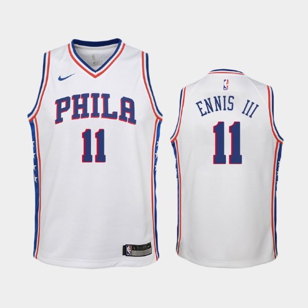 детская Philadelphia 76ers James Ennis III #11 White Association баскетбольная майка NBA