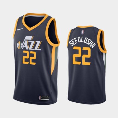 Utah Jazz #22 Thabo Sefolosha Navy 2018-19 Icon баскетбольная майка NBA