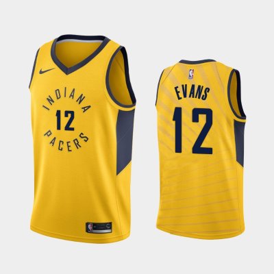Indiana Pacers #12 Tyreke Evans Gold 2017-18 Statement баскетбольная майка NBA