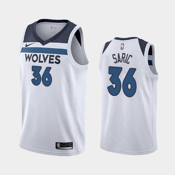 Minnesota Timberwolves Association #36 Dario Saric White 2019 баскетбольная майка NBA