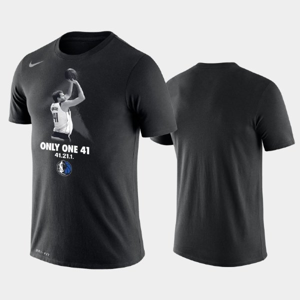 Dallas Mavericks #41 Dirk Nowitzki Only One 41 Tribute Black футболка