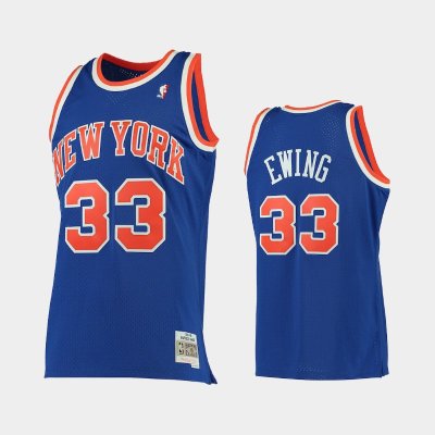 New York Knicks #33 Patrick Ewing Blue Hardwood Classics баскетбольная майка NBA