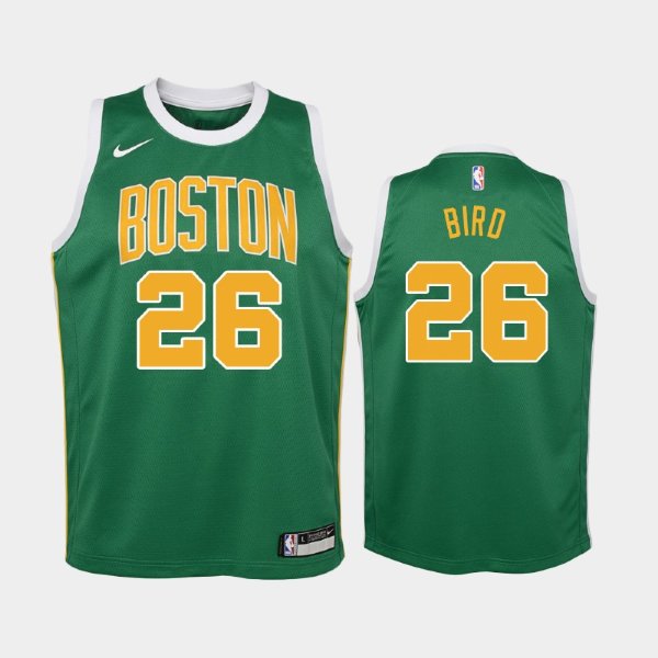 детская Boston Celtics Jabari Bird #26 Green 2018-19 Earned баскетбольная майка NBA