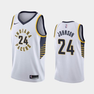 Indiana Pacers #24 Alize Johnson White 2019 Association баскетбольная майка NBA