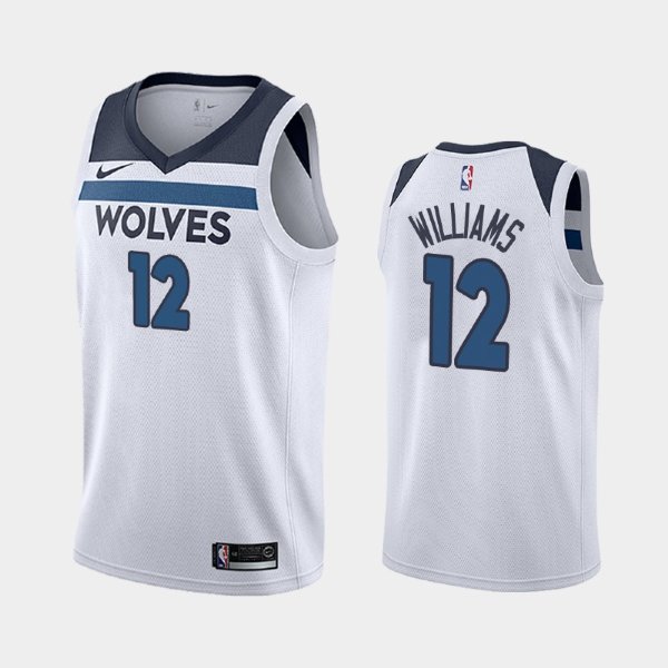 Minnesota Timberwolves Association #12 C.J. Williams White 2019 баскетбольная майка NBA