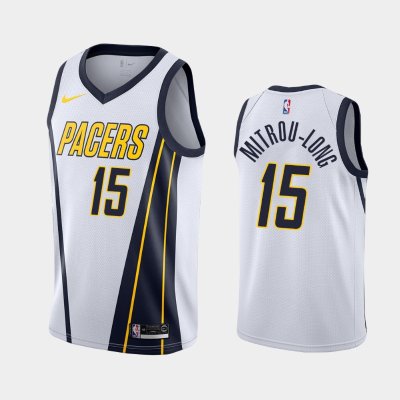 Indiana Pacers Naz Mitrou-Long #15 White 2019-20 Earned баскетбольная майка NBA