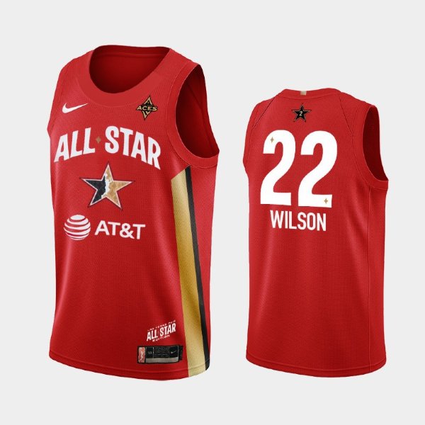 DELETE WNBA All-Star Game Las Vegas Aces #22 A'ja Wilson Red баскетбольная майка NBA