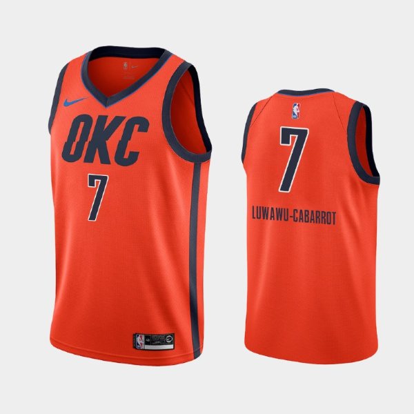 Oklahoma City Thunder #7 Timothe Luwawu-Cabarrot Orange 2018-19 Earned баскетбольная майка NBA