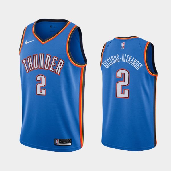 Oklahoma City Thunder #2 Shai Gilgeous-Alexander Blue 2019-20 Icon баскетбольная майка NBA
