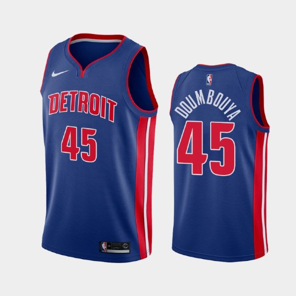 Detroit Pistons Icon #45 Sekou Doumbouya Blue 2019 NBA Draft баскетбольная майка NBA