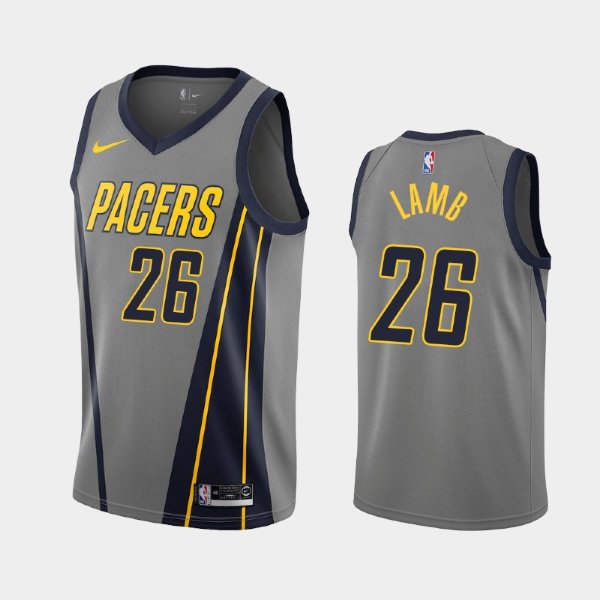 Indiana Pacers Jeremy Lamb #26 Gray 2019-20 City баскетбольная майка NBA
