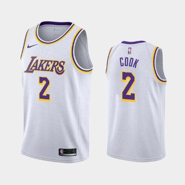 Los Angeles Lakers #2 Quinn Cook White Association баскетбольная майка NBA