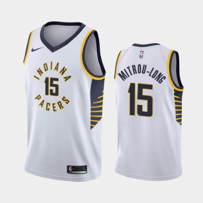 Indiana Pacers #15 Naz Mitrou-Long White Association баскетбольная майка NBA
