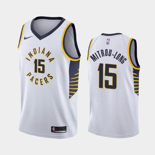 Indiana Pacers #15 Naz Mitrou-Long White Association баскетбольная майка NBA