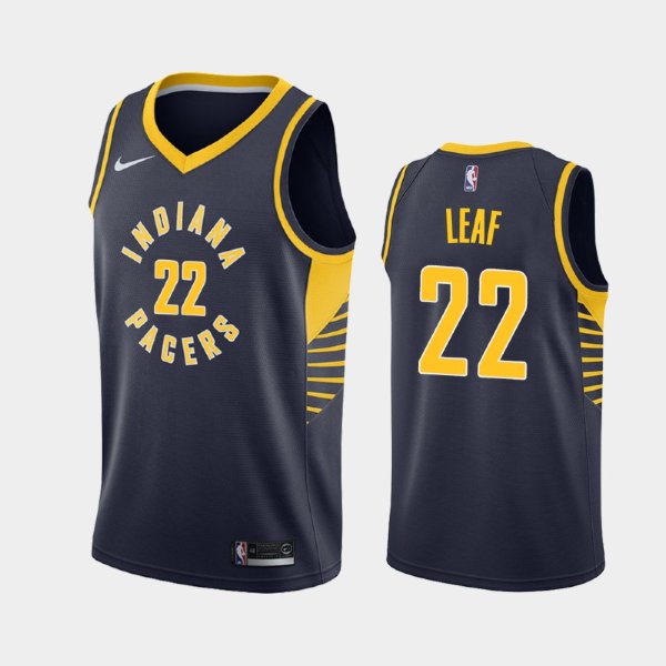 Indiana Pacers #22 T.J. Leaf Navy 2019 Icon баскетбольная майка NBA