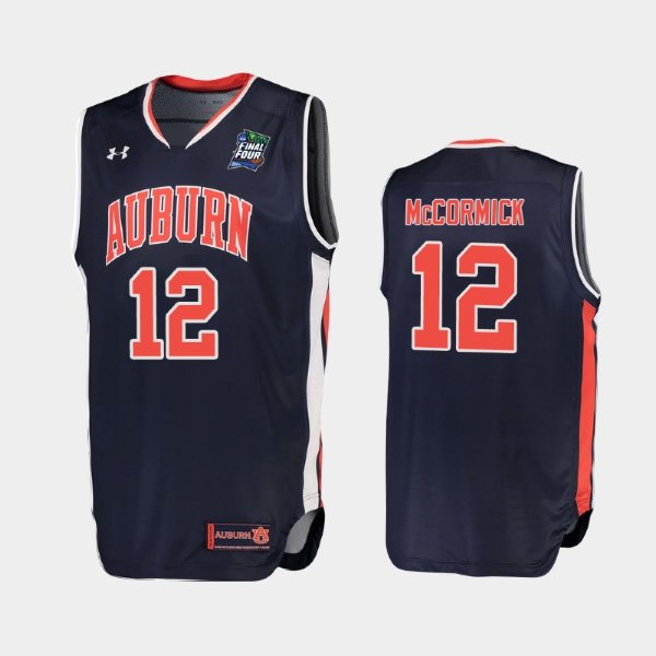 NCAA Auburn Tigers #12 J'Von McCormick Navy 2019 Final Four баскетбольная майка NBA