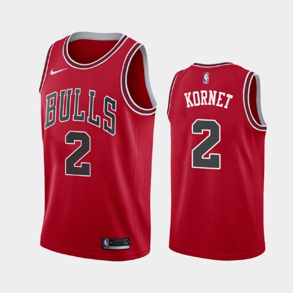Chicago Bulls Luke Kornet #2 Red 2019-20 Icon баскетбольная майка NBA