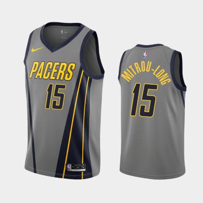Indiana Pacers #15 Naz Mitrou-Long Gray City баскетбольная майка NBA