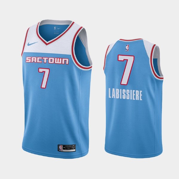 Sacramento Kings #7 Skal Labissiere Blue 2018-19 City баскетбольная майка NBA