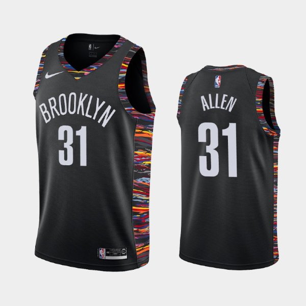 Brooklyn Nets #31 Jarrett Allen Black 2018-19 City Edition баскетбольная майка NBA