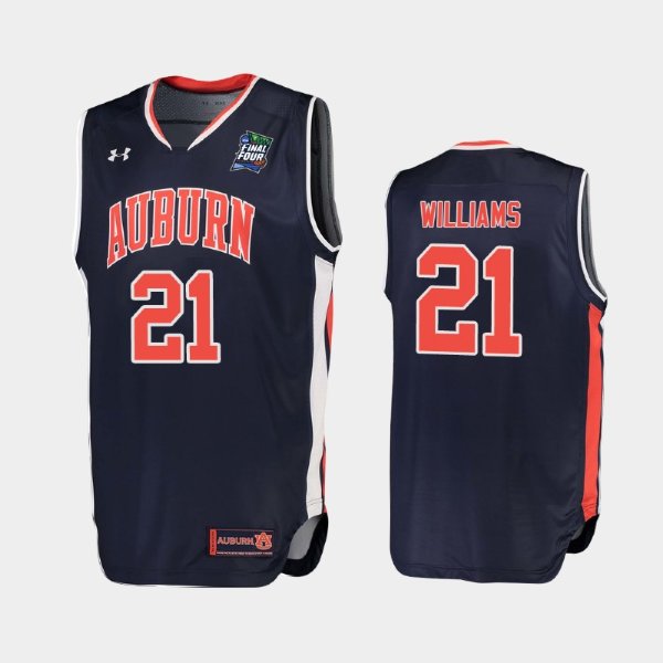 NCAA Auburn Tigers #21 Devontae Williams Navy 2019 Final Four баскетбольная майка NBA
