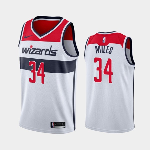 Washington Wizards #34 C.J. Miles White 2020 Association баскетбольная майка NBA