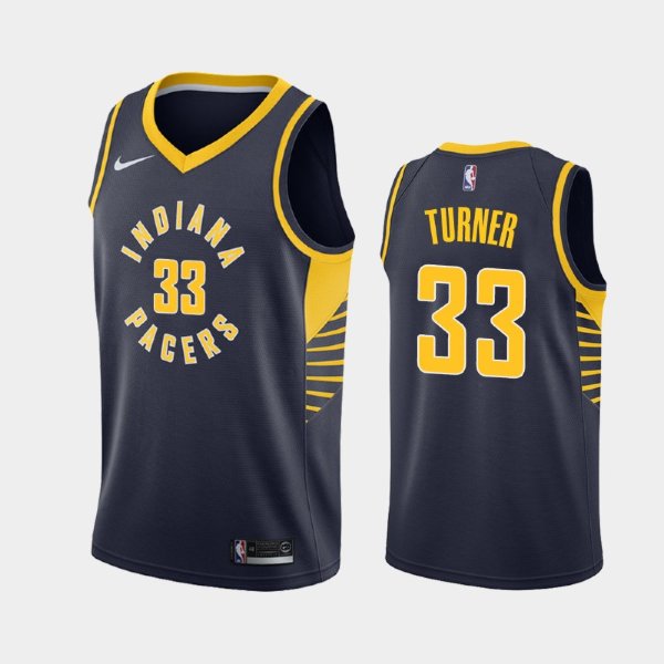 Indiana Pacers #33 Myles Turner Navy 2019 Icon баскетбольная майка NBA