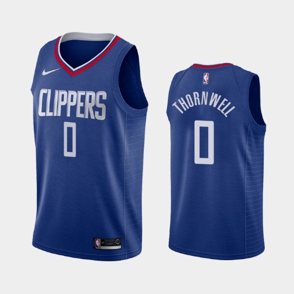 Los Angeles Clippers #0 Sindarius Thornwell Blue 2019 Icon баскетбольная майка NBA