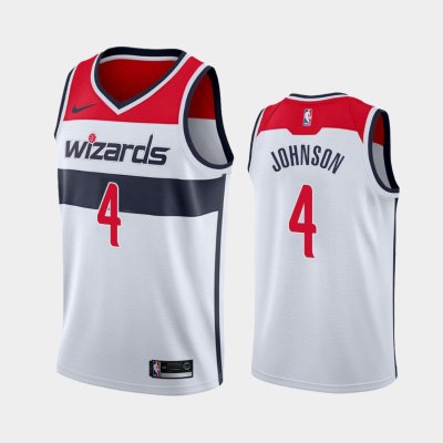 Washington Wizards Association #4 Wesley Johnson White 2019 баскетбольная майка NBA