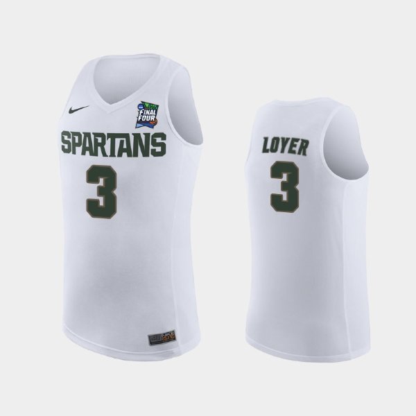 NCAA Michigan State Spartans #3 Foster Loyer White 2019 Final Four баскетбольная майка NBA