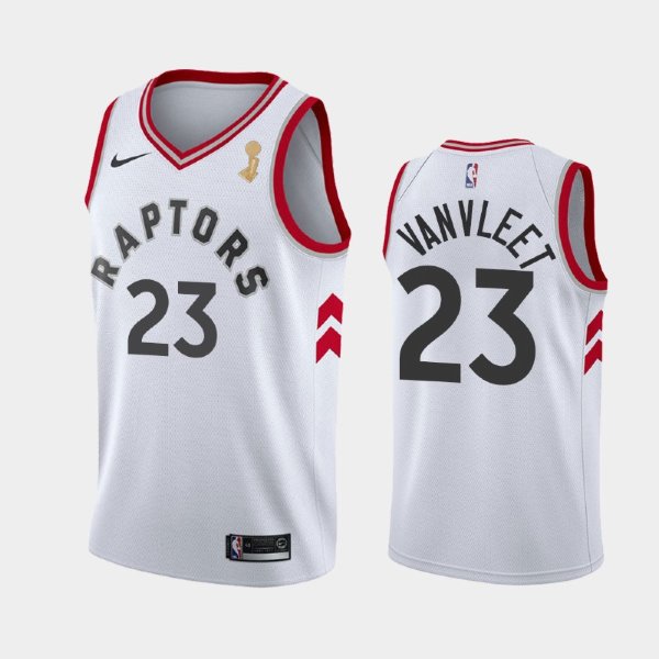Toronto Raptors #23 Fred VanVleet 2019 NBA Finals Champions Association White баскетбольная майка NBA