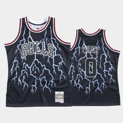 Chicago Bulls #0 Coby White Black Lightning Hardwood Classics баскетбольная майка NBA