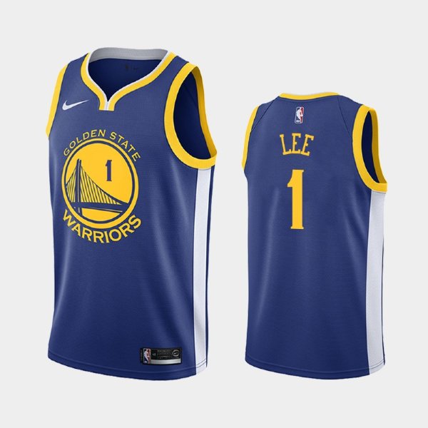 Golden State Warriors #1 Damion Lee Blue Icon баскетбольная майка NBA