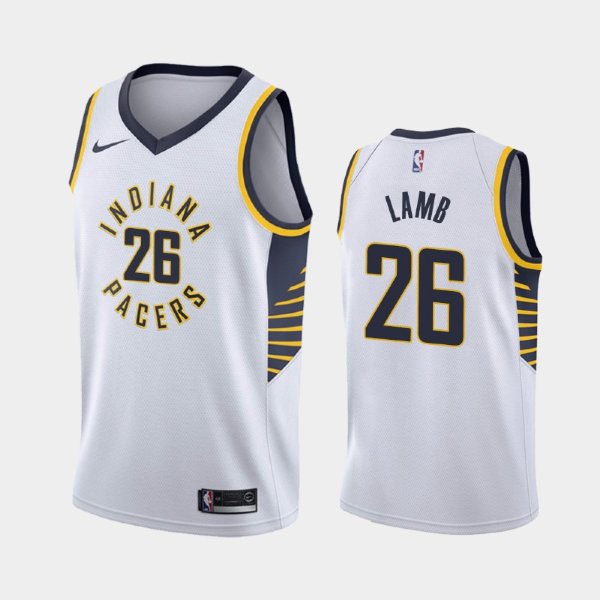Indiana Pacers #26 Jeremy Lamb White 2019 Association баскетбольная майка NBA