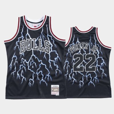 Chicago Bulls #22 Otto Porter Jr. Black Lightning Hardwood Classics баскетбольная майка NBA