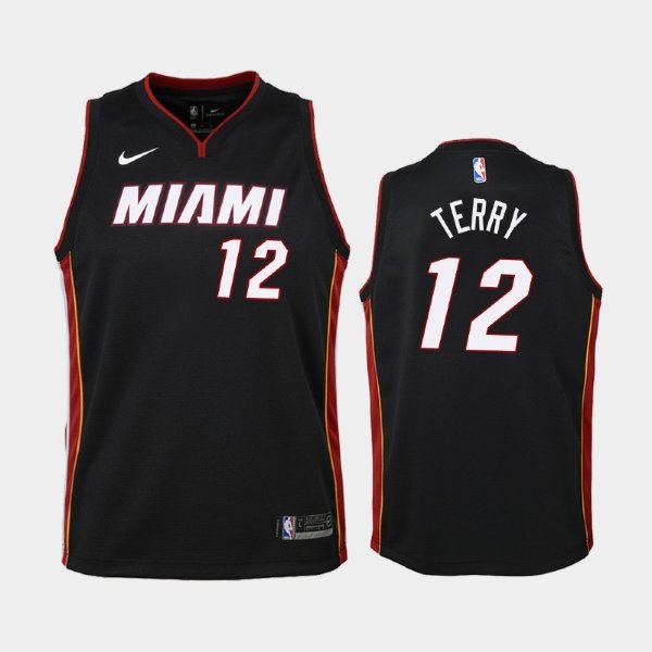 детская Miami Heat Emanuel Terry #12 Black 2018-19 Icon баскетбольная майка NBA
