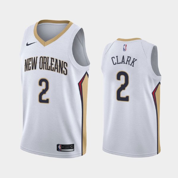 New Orleans Pelicans Association #2 Ian Clark White 2019 баскетбольная майка NBA