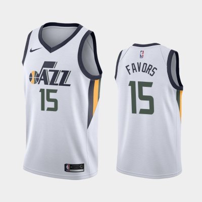 Utah Jazz Association #15 Derrick Favors White 2019 баскетбольная майка NBA