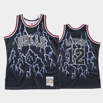 Chicago Bulls #12 Daniel Gafford Black Lightning Hardwood Classics баскетбольная майка NBA