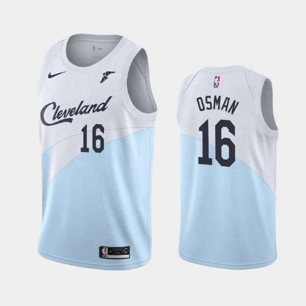 Cleveland Cavaliers #16 Cedi Osman Blue 2018-19 Earned баскетбольная майка NBA