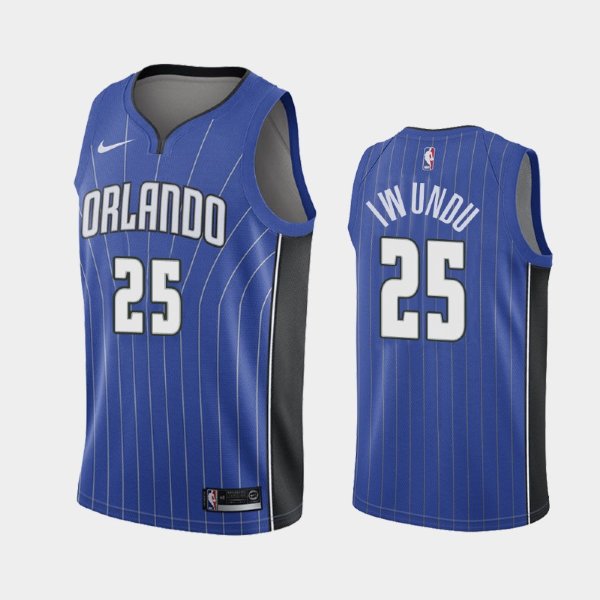 Orlando Magic #25 Wes Iwundu Blue 2019 Icon баскетбольная майка NBA