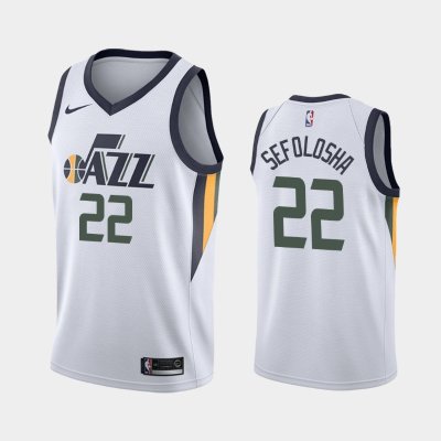 Utah Jazz Association #22 Thabo Sefolosha White 2019 баскетбольная майка NBA