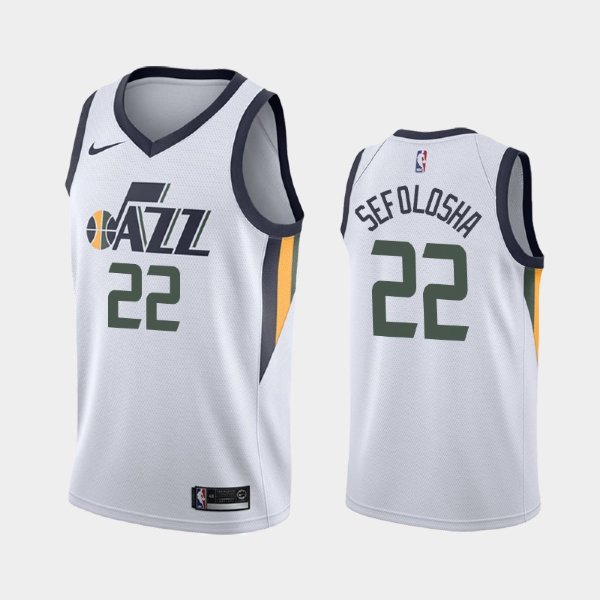 Utah Jazz Association #22 Thabo Sefolosha White 2019 баскетбольная майка NBA