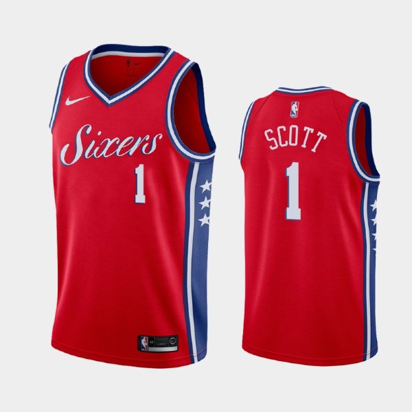 Philadelphia 76ers #1 Mike Scott Red 2018-19 Statement баскетбольная майка NBA
