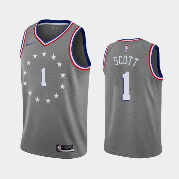 Philadelphia 76ers #1 Mike Scott Gray 2018-19 City баскетбольная майка NBA