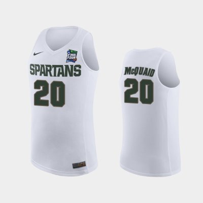 NCAA Michigan State Spartans #20 Matt McQuaid White 2019 Final Four баскетбольная майка NBA