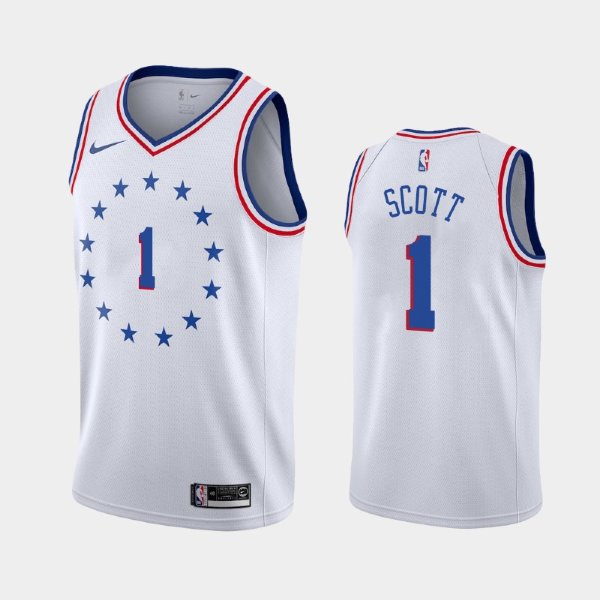 Philadelphia 76ers #1 Mike Scott White 2018-19 Earned баскетбольная майка NBA