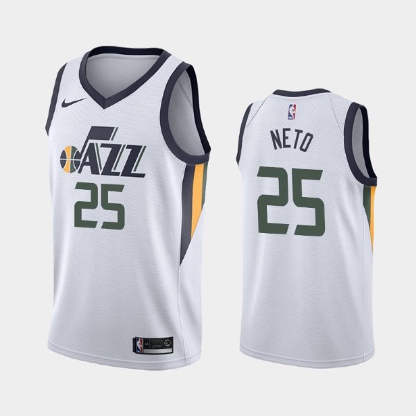 Utah Jazz Association #25 Raul Neto White 2019 баскетбольная майка NBA
